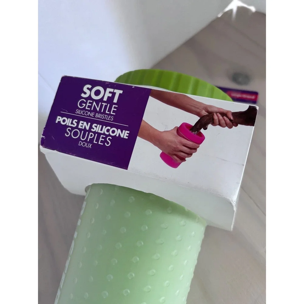 Dexas MudBuster Portable Dog Paw Washer Large Green Silicone Bristles 69676 GRN